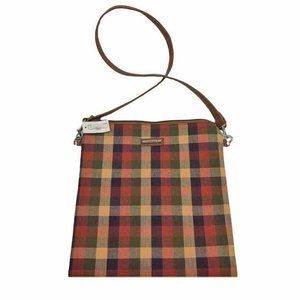 NWT LONGABERGER Homestead Crossbody Purse Handbag Plaid Multicolor Red